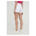 Rifľové krátke nohavice Answear Lab dámske, biela farba, jednofarebné, vysoký pás