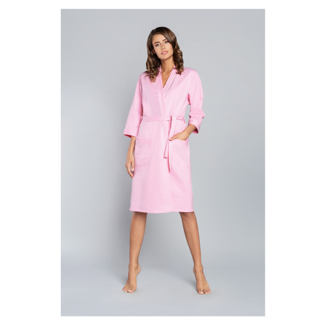 Kalia bathrobe with 3/4 sleeves - pink Italian Fashion