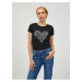 Čierne dámske tričko Guess Heart
