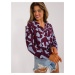 Burgundy patterned blouse with neckline SUBLEVEL