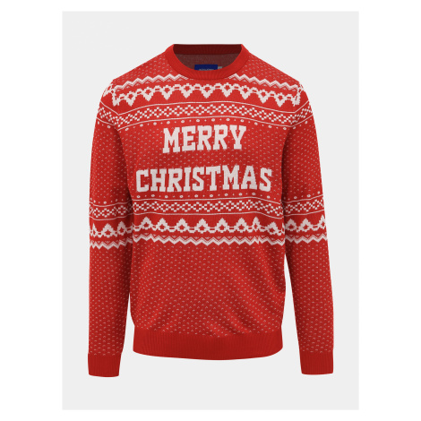Červený sveter s vianočným motívom Jack & Jones Jingle