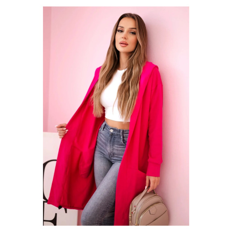 Oversize fuchsia cape with hood