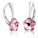 Ligot Strieborné náušnice so Swarovski® Crystals kvet ružový VSW019E-ROSE