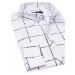 Biela pánska károvaná košeľa s dlhými rukávmi BOLF 0280