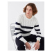 LC Waikiki Crew Neck Long Sleeve Striped Men's Knitwear Sweater