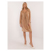 Brown velour dress with long sleeves