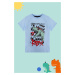 Trendyol Baby Blue Boy Dinosaur Patterned Short Sleeve Knitted T-Shirt