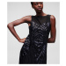 Šaty Karl Lagerfeld Embellished Party Dress Čierna