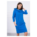 Dress with hood and pockets purple-blue