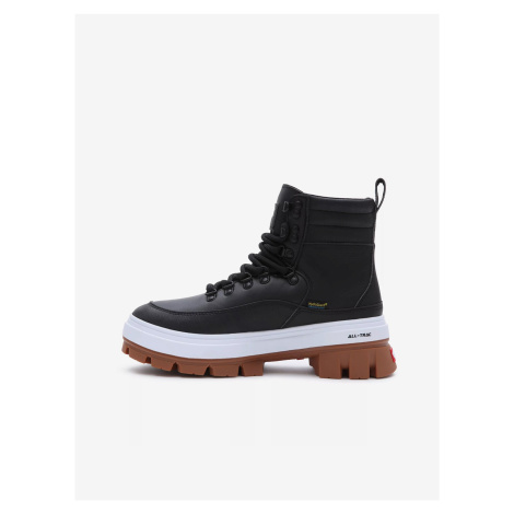Black Women's Leather Winter Ankle Boots VANS Colfax Elevate - Women