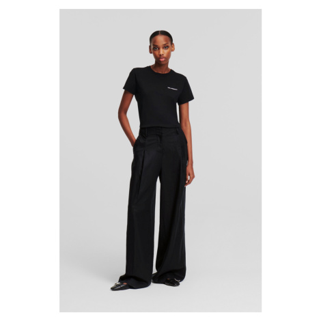 Nohavice Karl Lagerfeld Wide Leg Day Pants Black