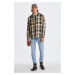 KOŠEĽA GANT HEAVY TWILL CHECK OVERSHIRT PUTTY