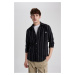 DEFACTO Regular Fit Striped Cotton Long Sleeve Shirt