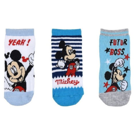 Mickey Mouse modré chlapčenské ponožky - 3 páry