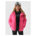 Dievčenská lyžiarska bunda 4F JUNIOR TECHNICAL JACKET-JAW23TTJAF293-55N-HOT PINK NEON