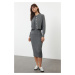 Trendyol Anthracite Midi Knitwear Basic Cardigan Dress