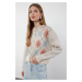 Trendyol Stone Soft Textured Diamond Patterned Jacket-Looking Knitwear Cardigan