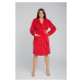 Women's bathrobe Zala with long sleeves - red