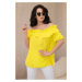 Spanish blouse with decorative ruffle in yellow color