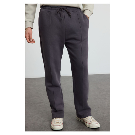 Trendyol Smoke Regular/Straight Cut Sewing Detailed Sweatpants