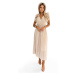 Women's pleated chiffon midi dress with a neckline and delicate ruffles Numoco