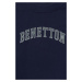 Detská bavlnená mikina United Colors of Benetton tmavomodrá farba, s potlačou