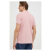 Bavlnené polo tričko Wrangler ružová farba, melanžové