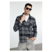 Trendyol Black Regular Fit Winter Checkered Lumberjack Shirt Jacket