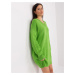 Navy green knitted dress with a neckline