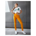 Women's ribbed mustard cotton leggings