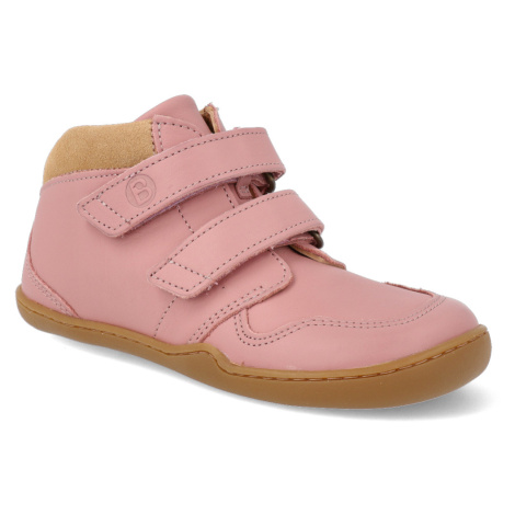 Barefoot členkové topánky Blifestyle - Raccoon bio velcro rose pink