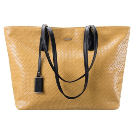 David Jones Žltá shopper bag s pleteným efektom CM6019 YELLOW