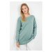 Trendyol Mint Collar Pearled Knitwear Sweater