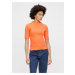 Orange T-shirt with stand-up collar Pieces Nukisa - Women