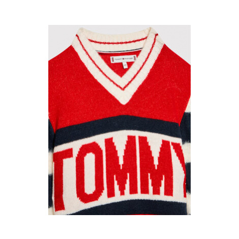 Tommy Hilfiger Úpletové šaty Bold KG0KG06116 D Červená Regular Fit