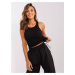 ČIERNY REBROVANÝ CROP TOP TW-TP-OB066.39P-BLACK