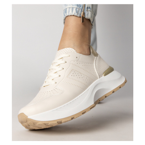 D/CEO Beige sports sneakers with a gold insert Lenkuta