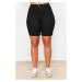 Trendyol Curve Black Colorless High Waist Flexible Skinny Shorts