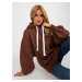 Dark brown basic long oversize hoodie