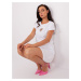 Lady's white sweatshirt dress with hem