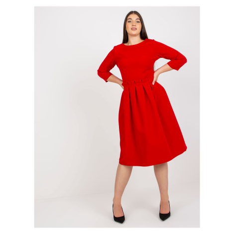 Červené midi šaty LK-SK-506589.31P-red