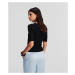 Sveter Karl Lagerfeld Cut Out Knit Top Black