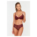 Trendyol Claret Red Top and Bottom Set with Lace Covered