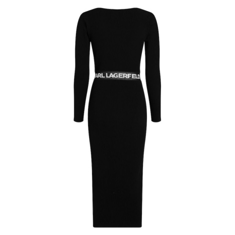 Karl Lagerfeld Pletené šaty  čierna