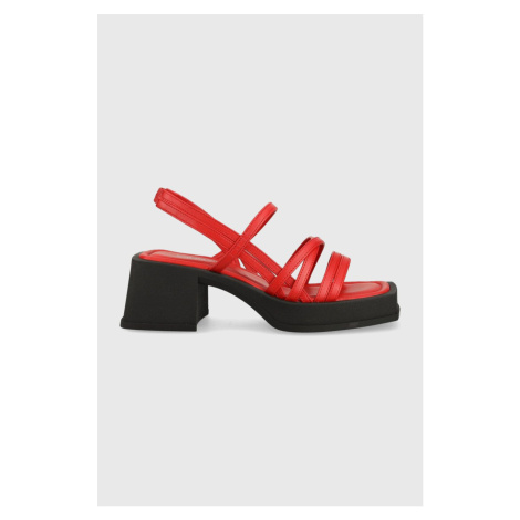 Kožené sandále Vagabond Shoemakers Hennie červená farba