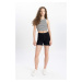 DEFACTO Normal Waist Folded Leg Basic Jean Shorts