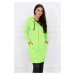 Dress with hood and hood green neon color