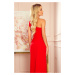 Dlouhé červené dámské šaty ve stylu přes jedno rameno L model 9049203 - numoco