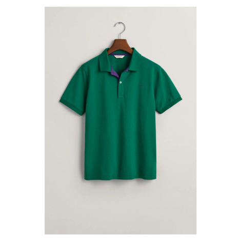 POLOKOŠEĽA GANT CONTRAST PIQUE RUGGER WILD GREEN