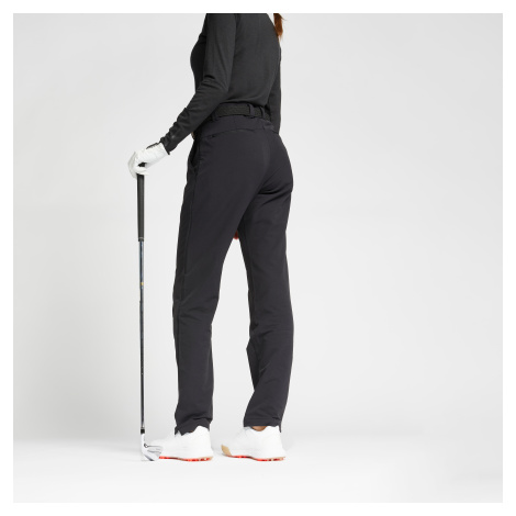 Dámske golfové nohavice do chladného počasia čierne INESIS
